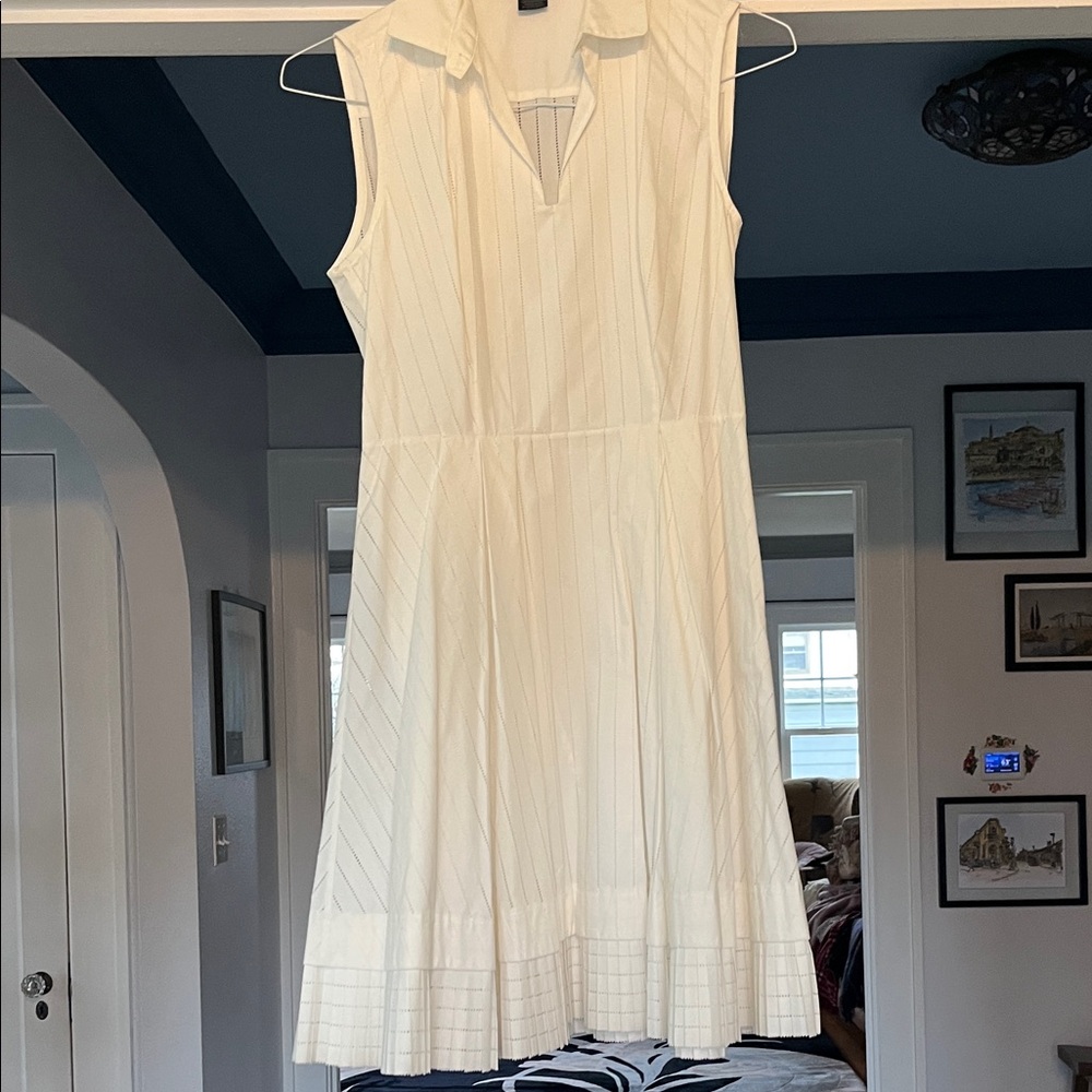 French Connection laser pleated shirtdress sz6 💯% Cotton & cotton lined